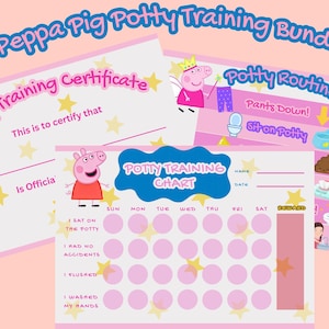 Paquete de gráficos de entrenamiento para ir al baño de Peppa Pig para imprimir