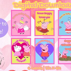 Peppa Pig Valentine's Day Cards Etsy