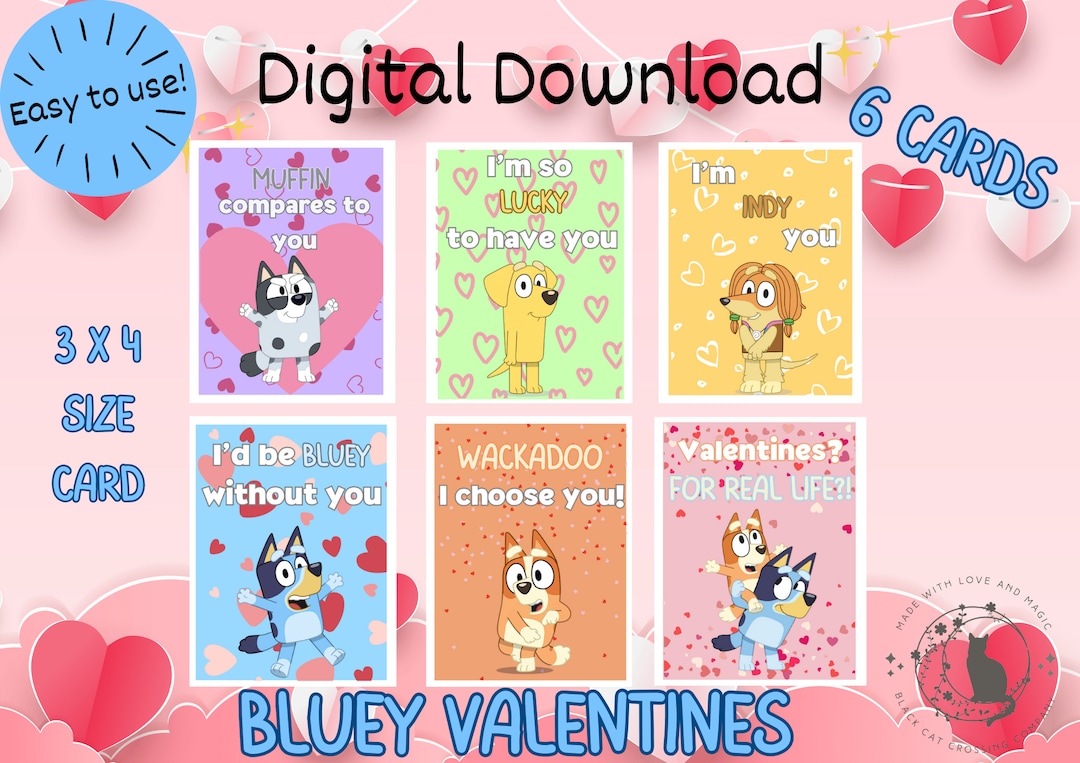 Bluey Valentine 39 s Day Cards 6 Card - Il 1080xN.5773703875 C82d