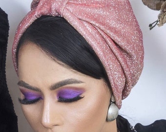 Original design glitter fabric turban , sparkling turban , women turban , chemo hat