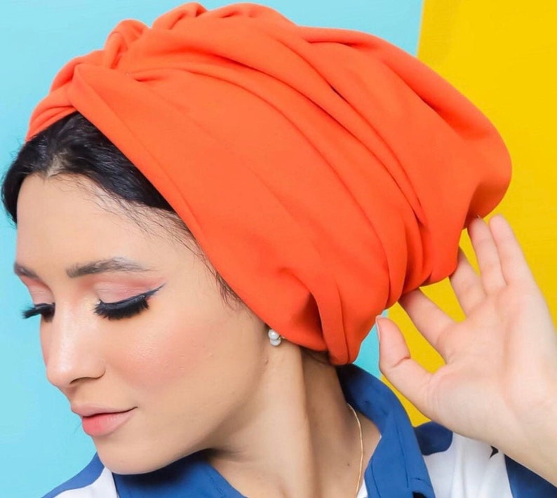 Cross Design Turkish Crepe Women Turban Headband image 1