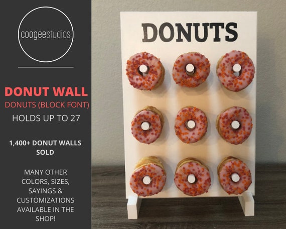 Donuts Block Text Small Donut Wall Donut Board Multiple Etsy - dunkin donuts roblox recipes