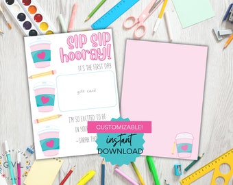 Back to School Teacher Restaurant Printable Gift Card Holder | Dinner ...