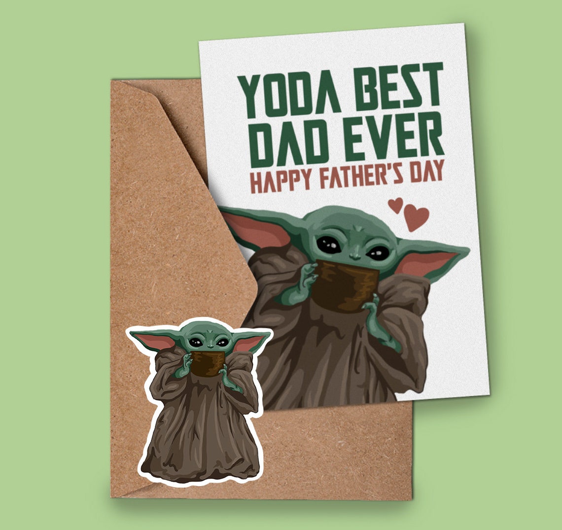 Baby Yoda Father's Day Card | Etsy