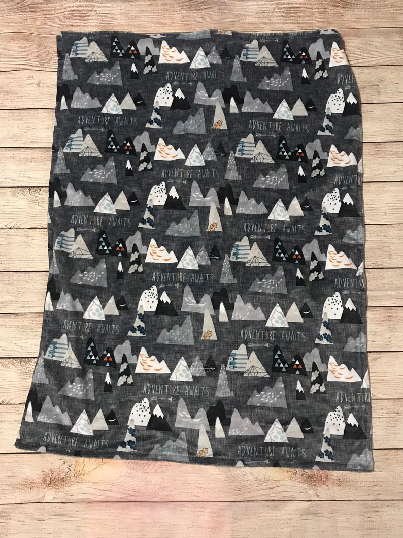 mountains Adventure awaits minky baby blanket