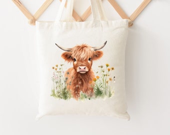 Highland Cow Bag, Cow bag, Highland Cow Tote Bag, Cow Gifts for her, Cow gifts for Cow Lovers, Cow Christmas gifts, Cute cow gifts