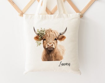 Highland Cow Bag, Cow bag, Cow Tote Bag, Highland Cow Tote Bag, Cow Gifts for her, Cow gifts for Cow Lovers, Personalized Highland Cow Gift