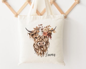 Highland Cow Bag, Cow bag, Cow Tote Bag, Highland Cow Tote Bag, Cow Gifts for her, Cow gifts for Cow Lovers, Highland Cow Christmas gift