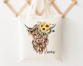 Highland Cow Bag, Cow bag, Cow Tote Bag, Highland Cow Tote Bag, Cow Gifts for her, Cow gifts for Cow Lovers, Highland Cow Christmas gift