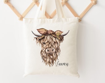 Highland Cow Bag, Cow bag, Cow Tote Bag, Highland Cow Tote Bag, Cow Gifts for her, Cow gifts for Cow Lovers, Highland Cow Christmas gift