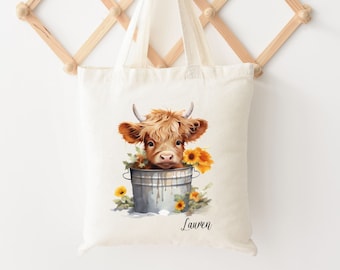 Highland Cow Bag, Cow bag, Cow Tote Bag, Highland Cow Tote Bag, Cow Gifts for her, Cow gifts for Cow Lovers, Highland Cow Christmas gift