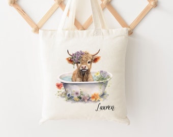 Highland Cow Bag, Cow bag, Cow Tote Bag, Highland Cow Tote Bag, Cow Gifts for her, Cow gifts for Cow Lovers, Personalized Highland Cow Gift