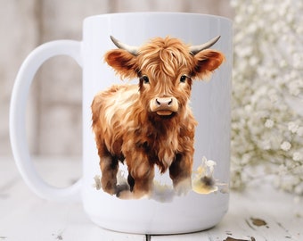 Highland Cow Mug, Cow gifts, Cow Coffee mug, Cute Cow mug, Highland cow cup, Cow gift for cow lovers, Cow gifts for farmers, Gifted cows