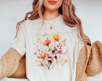 Vintage Pressed Wildflower Shirt, Cottagecore Flowers Shirt, Boho Wildflower t-shirt, Floral Nature shirt, Vintage Floral Shirt, Wildflowers