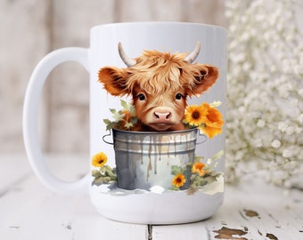 Highland cow mug Personalized cow mug, Highland cow gift, Gift for cow lovers , Highland cow mother's day Gift cute cow gift, cow coffee cup