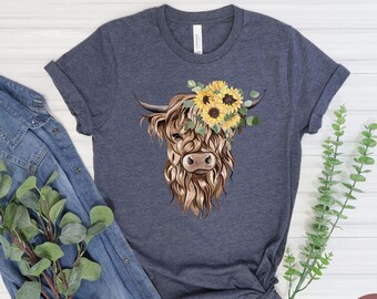Cow shirt Highland Cow Shirt, Shirt for cow lovers, Trendy cow shirt, Cow shirt gift for cow lovers, Country girl cow shirt, Cute cow shirt