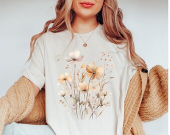 Vintage Pressed Wildflower Shirt, Cottagecore Flowers Shirt, Boho Wildflower t-shirt, Floral Nature shirt, Vintage Floral Shirt, Wildflowers