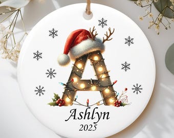 Personalized initial ornament, Custom Letter ornament, Personalized Christmas ornament 2025, Personalized Letter ornament, Family Ornament