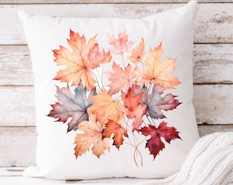 Fall Throw Pillow, Blue Autumn Fall Throw pillow cover, Cozy Fall Decor, Autumn season, Couch Throw pillows, Neutral Fall throw pillow