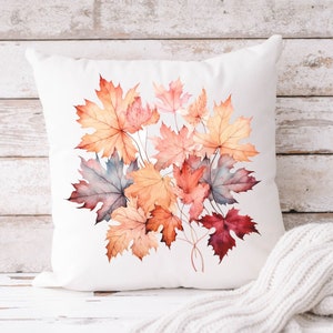 Fall Throw Pillow, Blue Autumn Fall Throw pillow cover, Cozy Fall Decor, Autumn season, Couch Throw pillows, Neutral Fall throw pillow