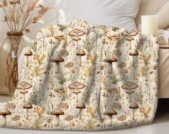 Mushroom Throw Blanket, Mushroom Throw, Cottagecore Decor, Cottagecore Blanket, Couch Throw blanket, Mushroom bed throw blanket