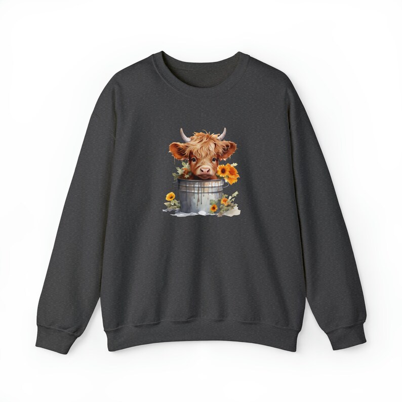 Cow Sweatshirt Highland Cow sweatshirt, Western Sweatshirt, Highland Cow Christmas Gift, Cow Sweatshirts for women, Highland cow Sweater image 4
