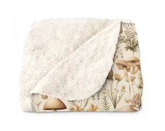Mushroom Throw Blanket, Mushroom Bedroom Decor, Cottagecore Decor, Cottagecore Blanket, Couch Throw blanket, Mushroom bed throw blanket