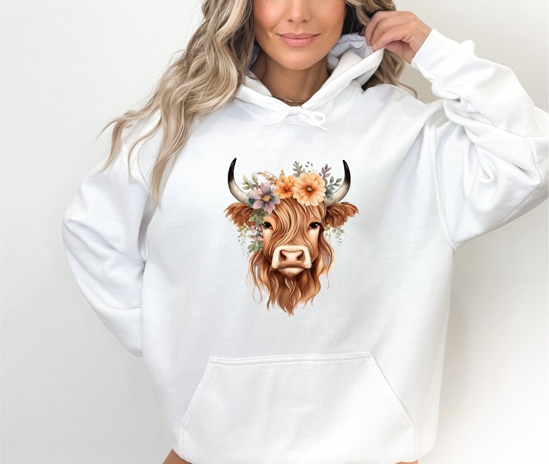 Cow Hoodie Highland Cow Hoodie Country Hoodie Western - Etsy