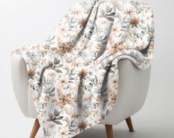 Fall Throw Blanket, Cozy blanket, Winter Blanket,  Farmhouse Blanket, Autumn Blanket, Minimalist accent, Throws and blankets, Sherpa Blanket