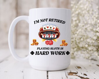 Retirement gift for Slot lovers Retirement funny gift, Funny coffee mug, Gambling gift, Queen of the machine coffee mug, retiring gift