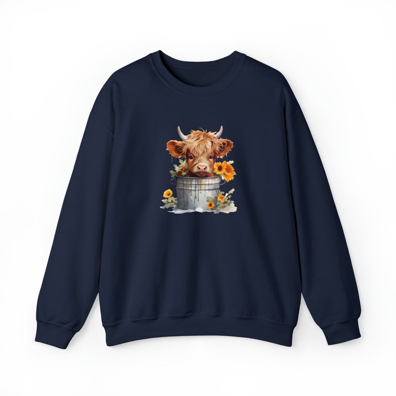 Cow Sweatshirt Highland Cow sweatshirt, Western Sweatshirt, Highland Cow Christmas Gift, Cow Sweatshirts for women, Highland cow Sweater image 5