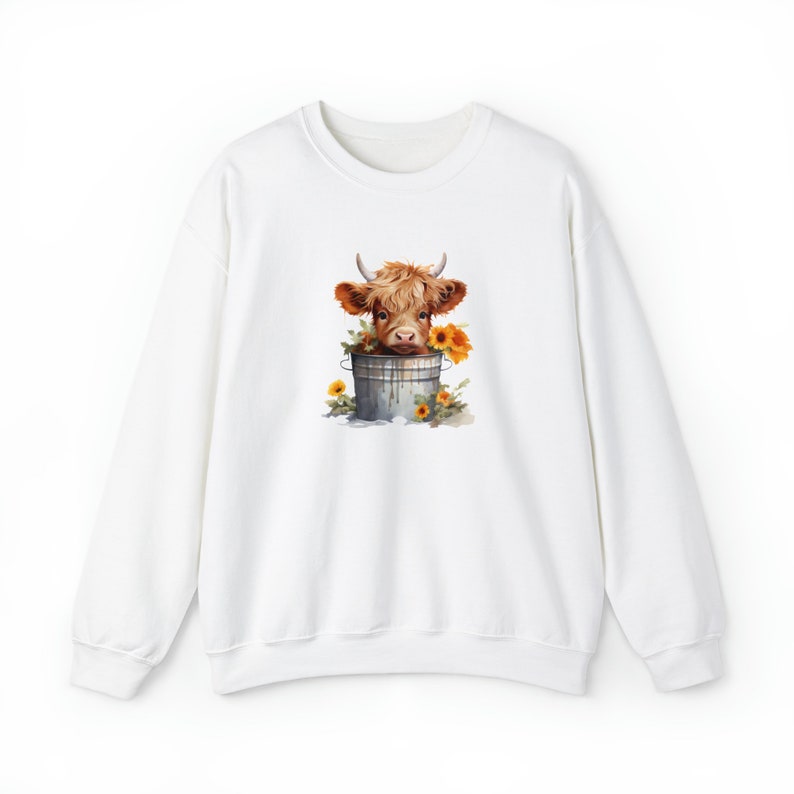 Cow Sweatshirt Highland Cow sweatshirt, Western Sweatshirt, Highland Cow Christmas Gift, Cow Sweatshirts for women, Highland cow Sweater image 6