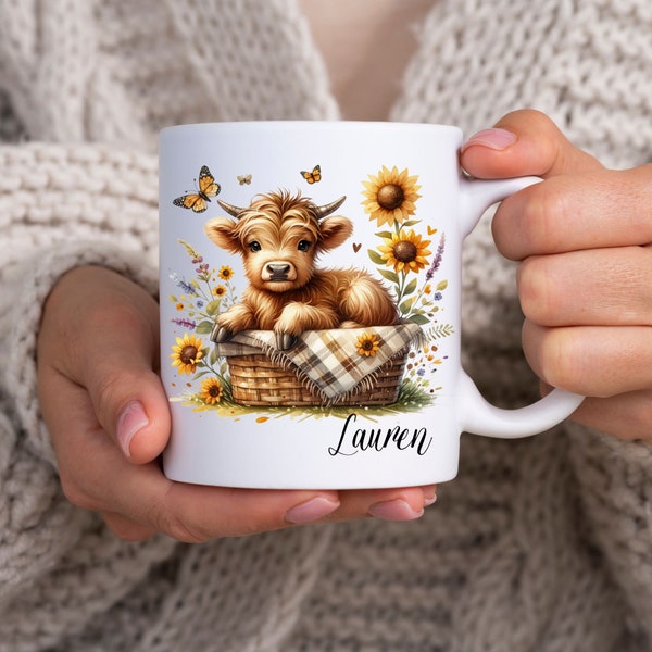 Highland Cow Mug Gifted Cow gifts, Cow Coffee mug, Cow mug Gifted Highland cow cup, Cow gift for cow lovers, Cow mug gifts personalized cow