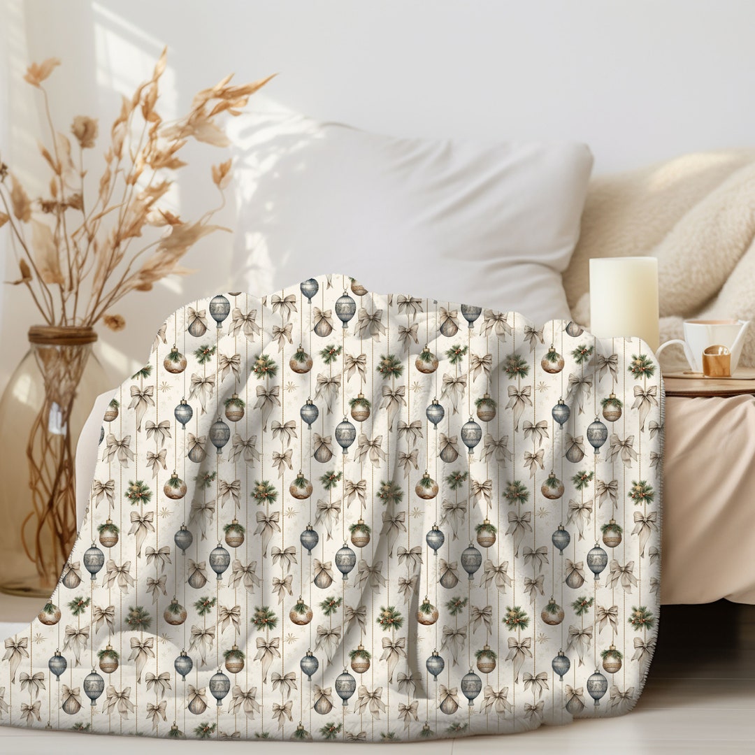 Christmas Throw Blanket Vintage Christmas Decor, Holiday Throw Blanket