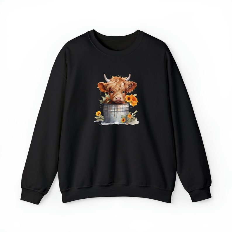 Cow Sweatshirt Highland Cow sweatshirt, Western Sweatshirt, Highland Cow Christmas Gift, Cow Sweatshirts for women, Highland cow Sweater image 7