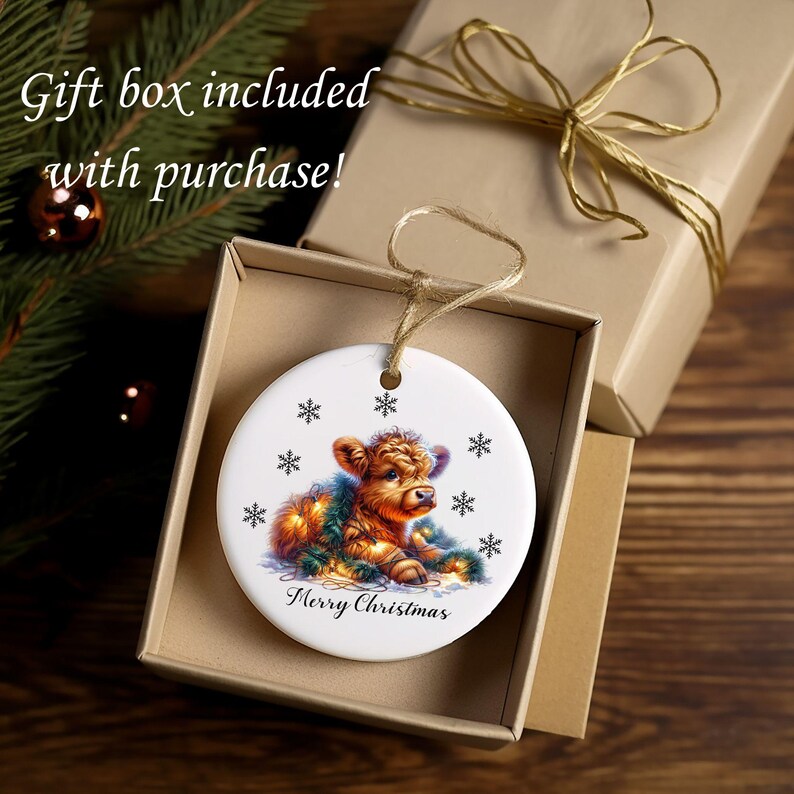 Cow Ornament, Cow Christmas Ornament, Highland Cow Ornament, Farmhouse