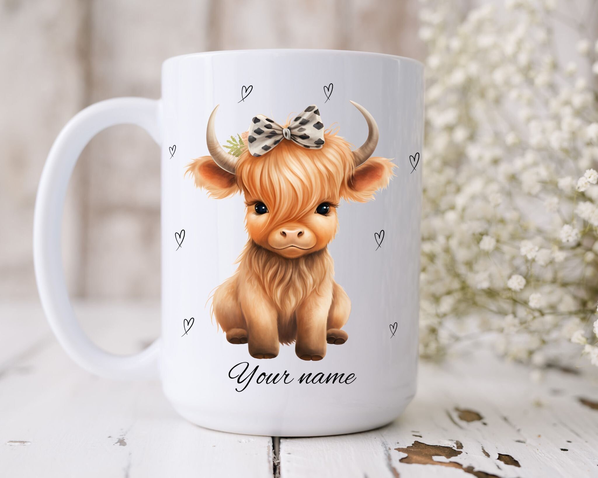 Cow Custom Highland Cow Mug Personalized Highland Cow Gift, Cow Gifts for Cow ...