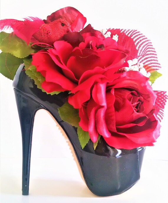 Black Stiletto Red Elegant Roses Centerpiece for Mother's - Etsy