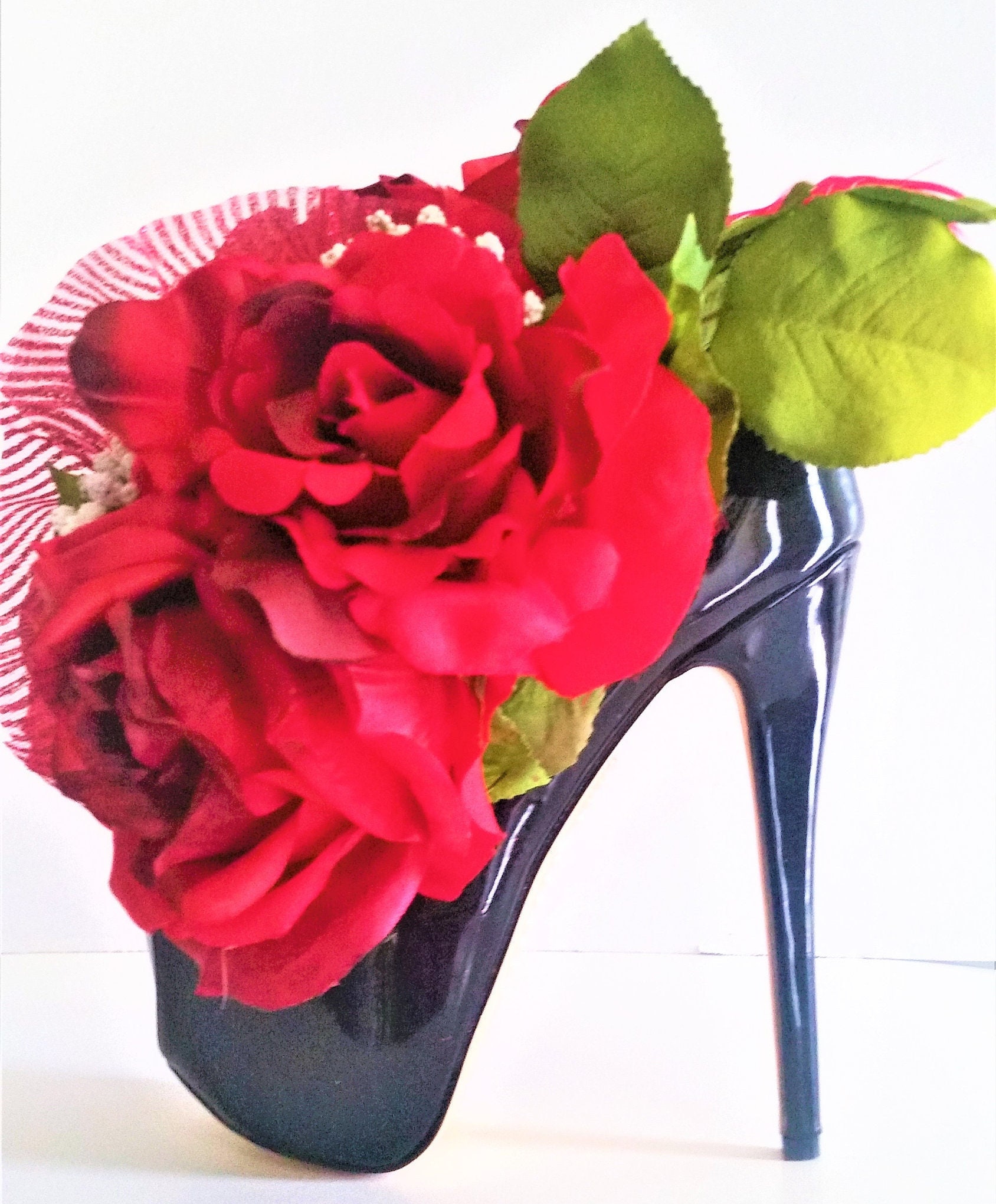 Black Stiletto Red Elegant Roses Centerpiece for Mother's Day or Home ...