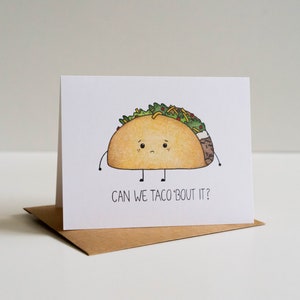 Taco 'Bout It // apology card i'm sorry card forgive me card punny greeting card food puns cute card puns taco imagem 2