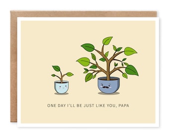 Al igual que tú, papá // tarjeta del día del padre - regalo del padre - regalo para papá - tarjeta de amor - tarjeta de agradecimiento - tarjeta de felicitación insignificante - plantas - juegos de palabras