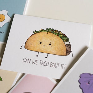 Taco 'Bout It // apology card i'm sorry card forgive me card punny greeting card food puns cute card puns taco imagem 3