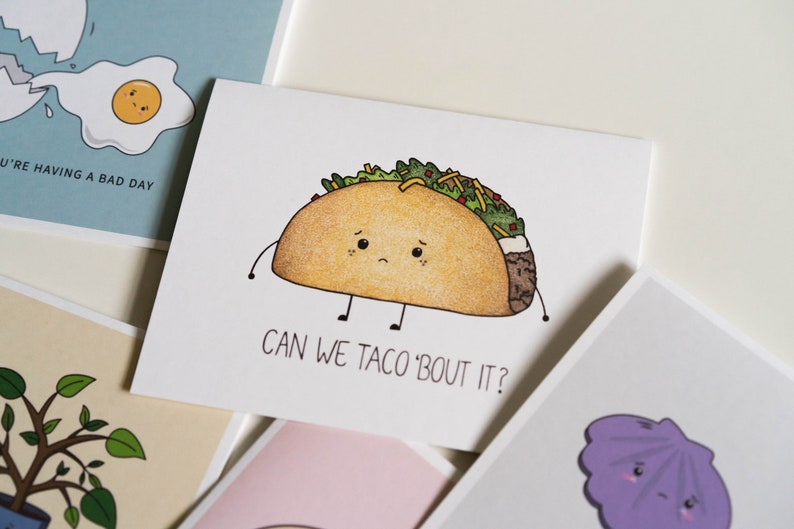 Taco 'Bout It // apology card i'm sorry card forgive me card punny greeting card food puns cute card puns taco imagem 3