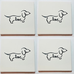 Dachshund coasters, Dachshund home decor, Dachshund gift, gift for dachshund lover, Dachshund coasters, dachshund stone coasters set of 4