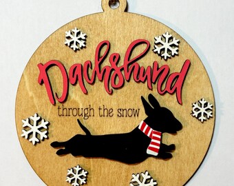 Dachshund ornament, hand painted dachshund ornament, dachshund ornament, dachshund gift, dachshund lover gift, dachshund Christmas gift