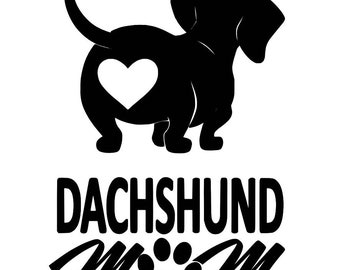 Dachshund mom decal, dachshund sticker, dachshund car decal, dachshund car sticker, dachshund decal