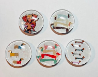 Dachshund magnet, dachshund magnets, dachshund gift, weiner dog gift, dachshund handmade, set of five magnets dachshund lover gift