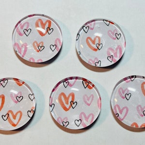Valentine magnets, glass magnets, heart magnet set, glass magnet, valentines gift, heart gift, heart magnets, gifts for her