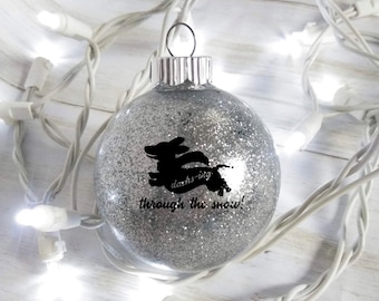 Dachshund ornament, Doxie ornament, dachshund Christmas ornament, glitter dachshund ornament, Glitter ornament, dog ornament.