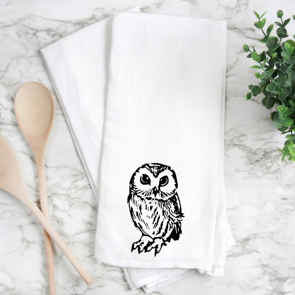 Owl kitchen towel, Owl gift, Owl kitchen towel, owl home decor, flour sack kitchen towel. Owl towel, owl home gift, owl kitchen decor